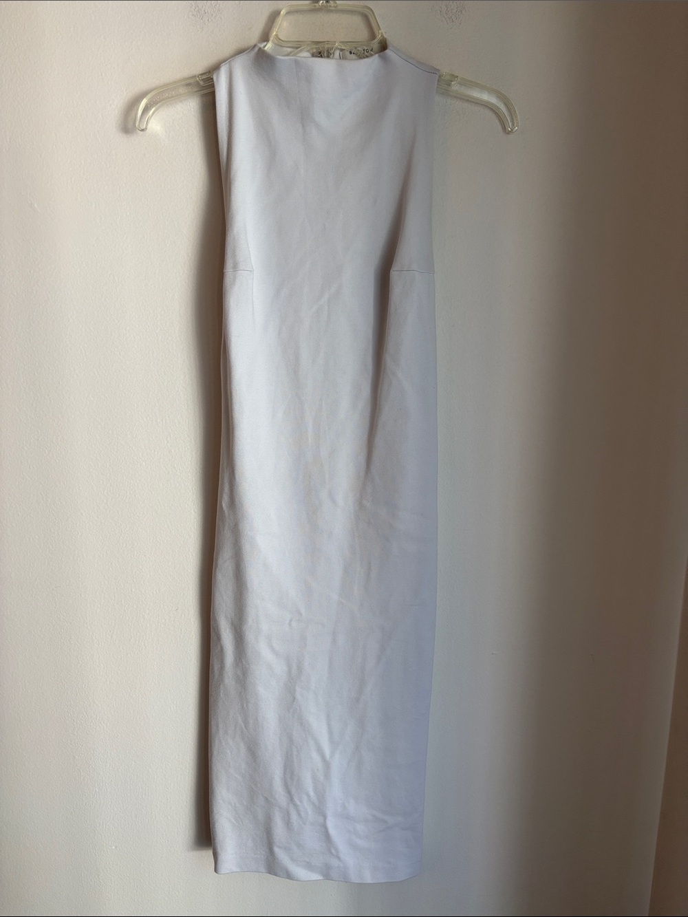 Babaton Sleeveless White fitted sexy mock neck Women's Dress Sz 4 side boob guc